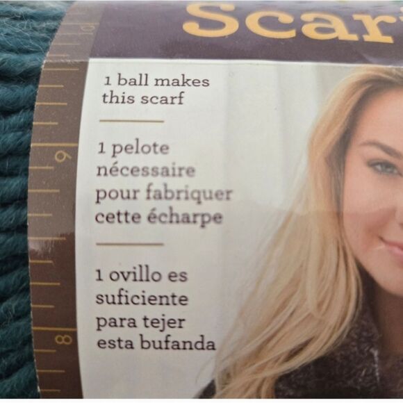 Lion Brand Scarfie Yarn 3 Colors: Teal/Silver, Charcoal/ Aqua & Oxford/ Claret - Picture 5 of 9